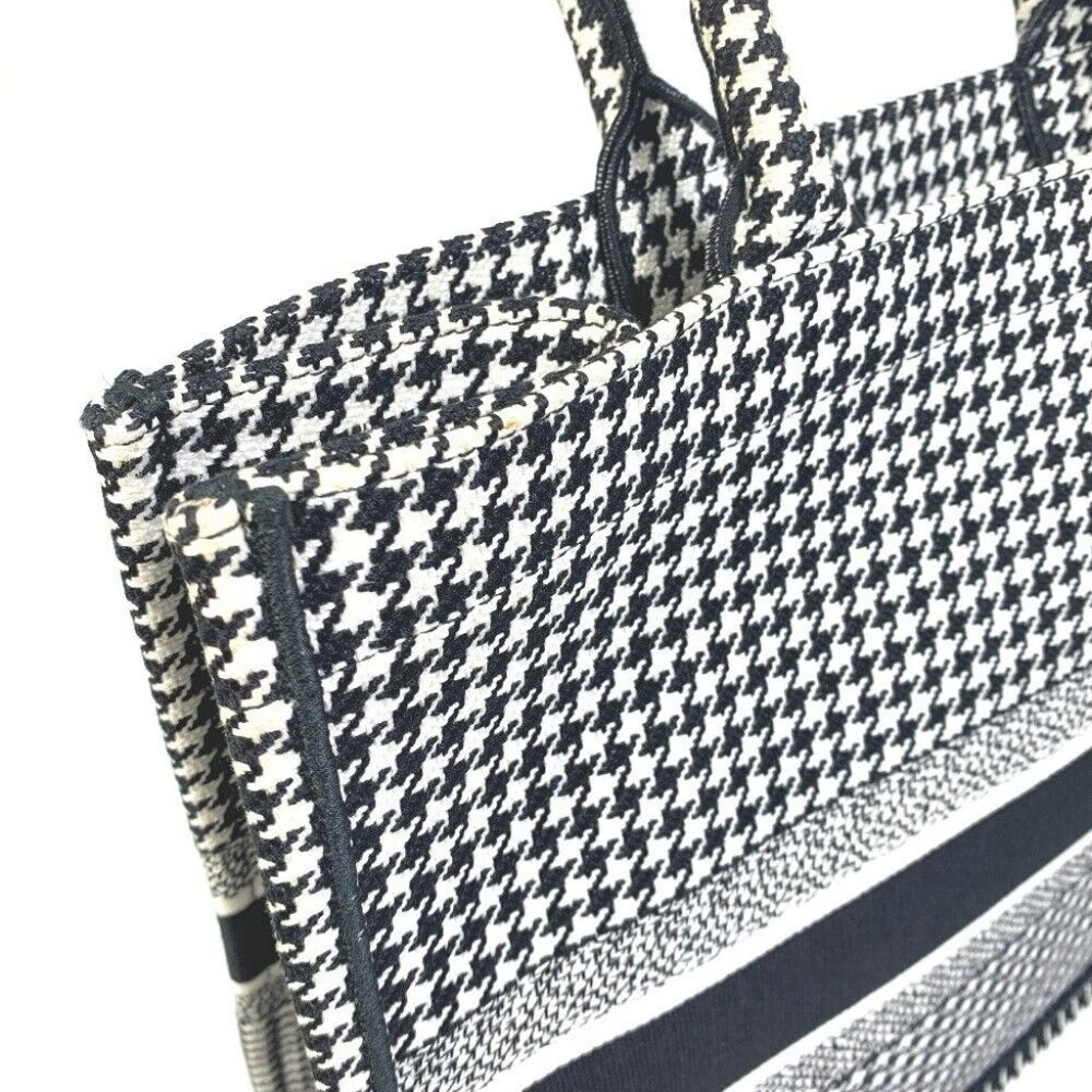 Authentic Dior Staggered pattern Hound Tooth Embroidery Book tote Tote Bag - Picture 11 of 12